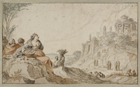 O 053
<br/>
Klassiek landschap met groep vrouwen
<br/>
<em>Pynas, Jacob Symonsz (1592-ca. 1650)</em>